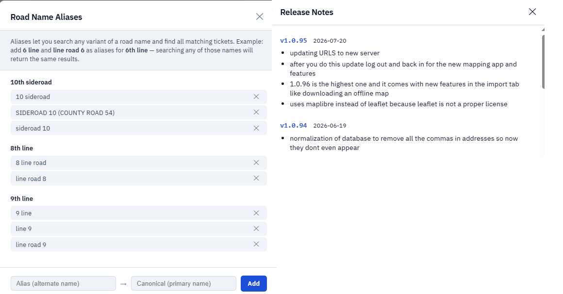 Geo Mapper settings: source directories, road aliases, templates and update options.